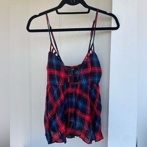 Millau Plaid Cut Out Tank from LF